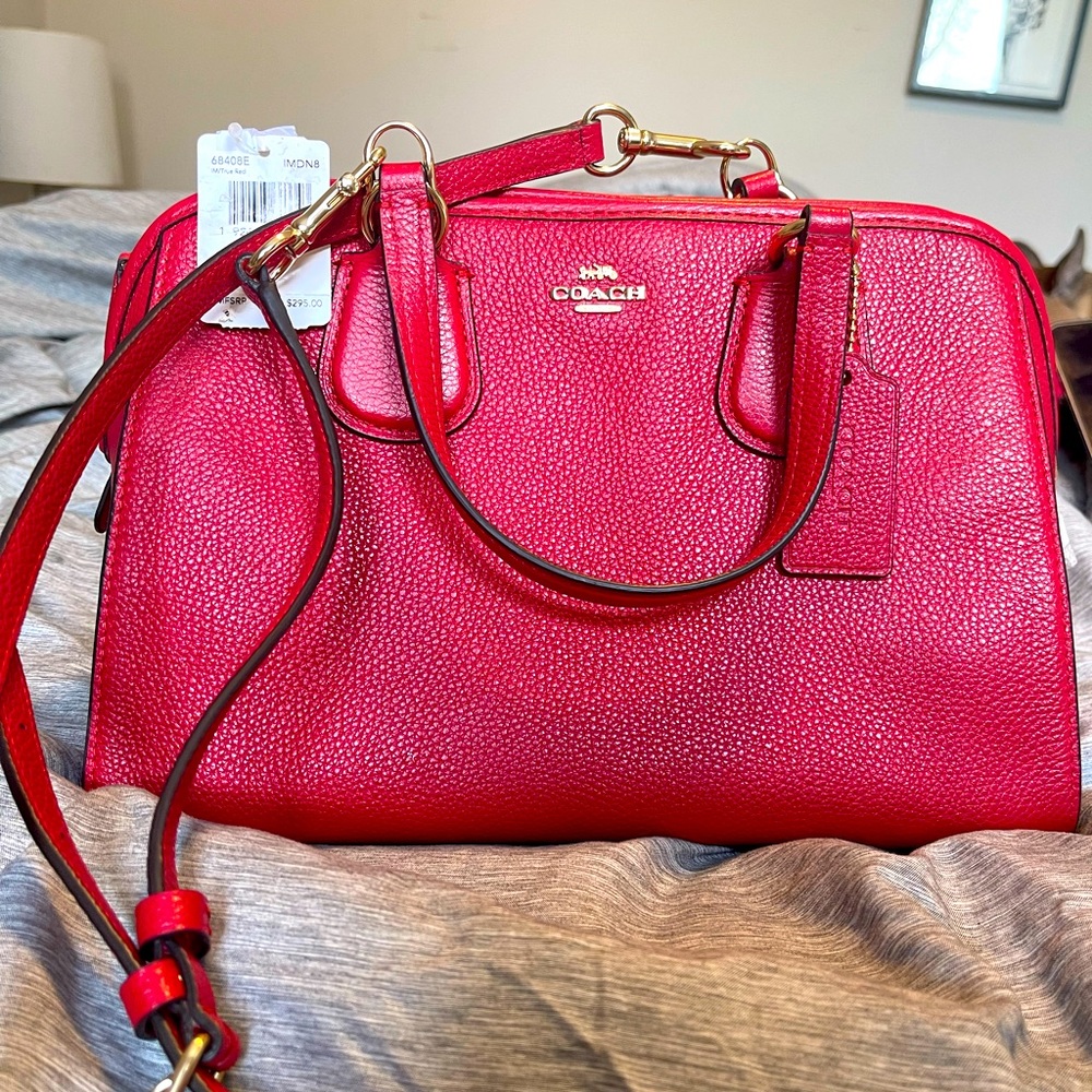 NWT Red Coach handle Bag